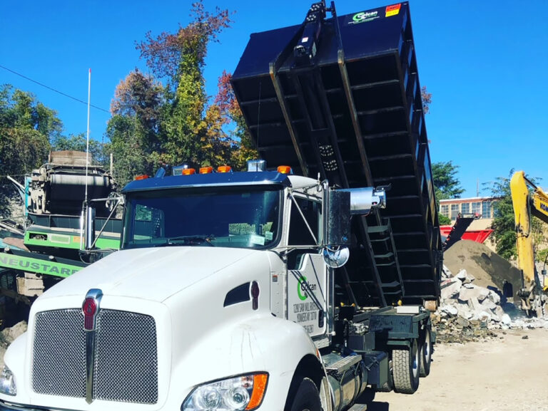 Dumpster delivery to building site